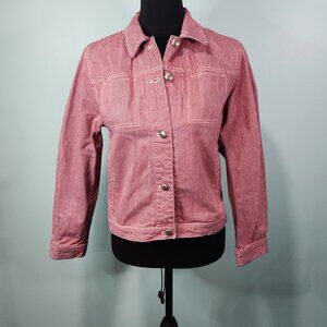 Vintage Lauren Ralph Lauren Pin Striped Denim Jacket Small